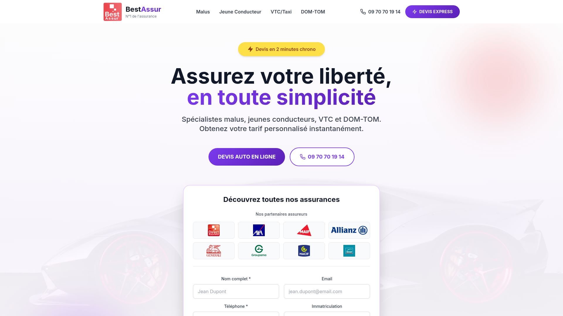 Aperçu du site Protexia Assurance